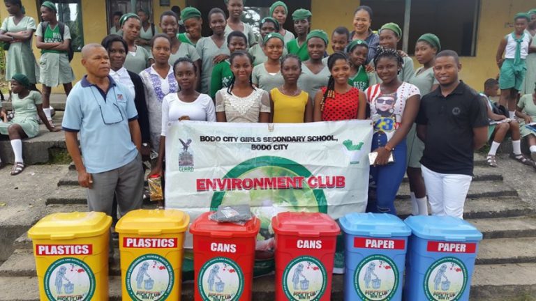 Bodo City Girls Secondary School Gets Waste Bins
