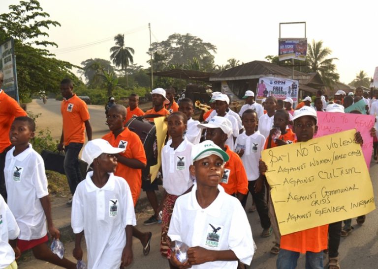 Peace Club Members Marching For Peace
