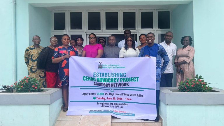 CEHRD Establish CAPAN, Partners With Stakeholders to Strengthen VAPP Law in Rivers State